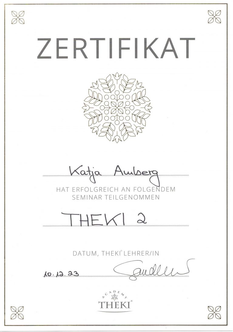 Zertifikat THEKI 2 Katja Amberg